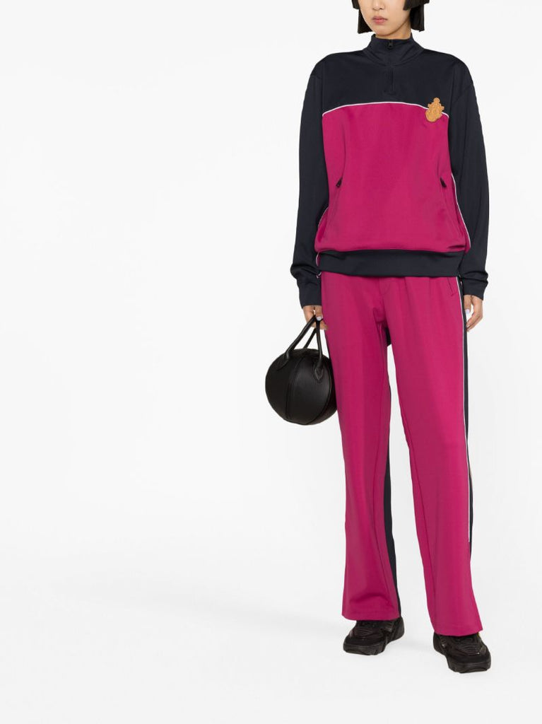 X Jw Anderson Pink Two-tone Half-zip Sweatshirt