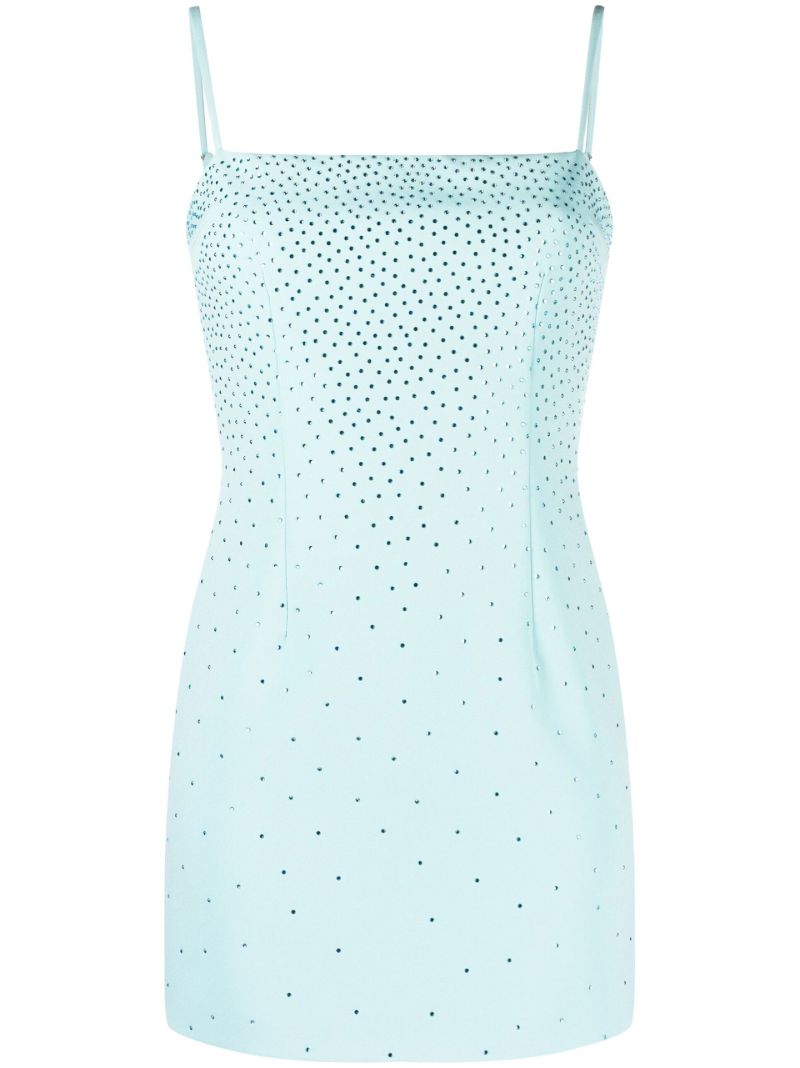 Blue Crystal-embellished Mini Dress