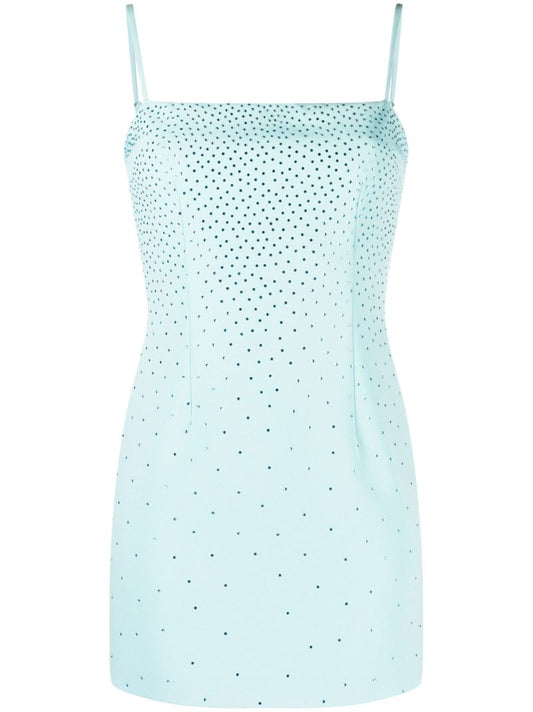 Blue Crystal-embellished Mini Dress