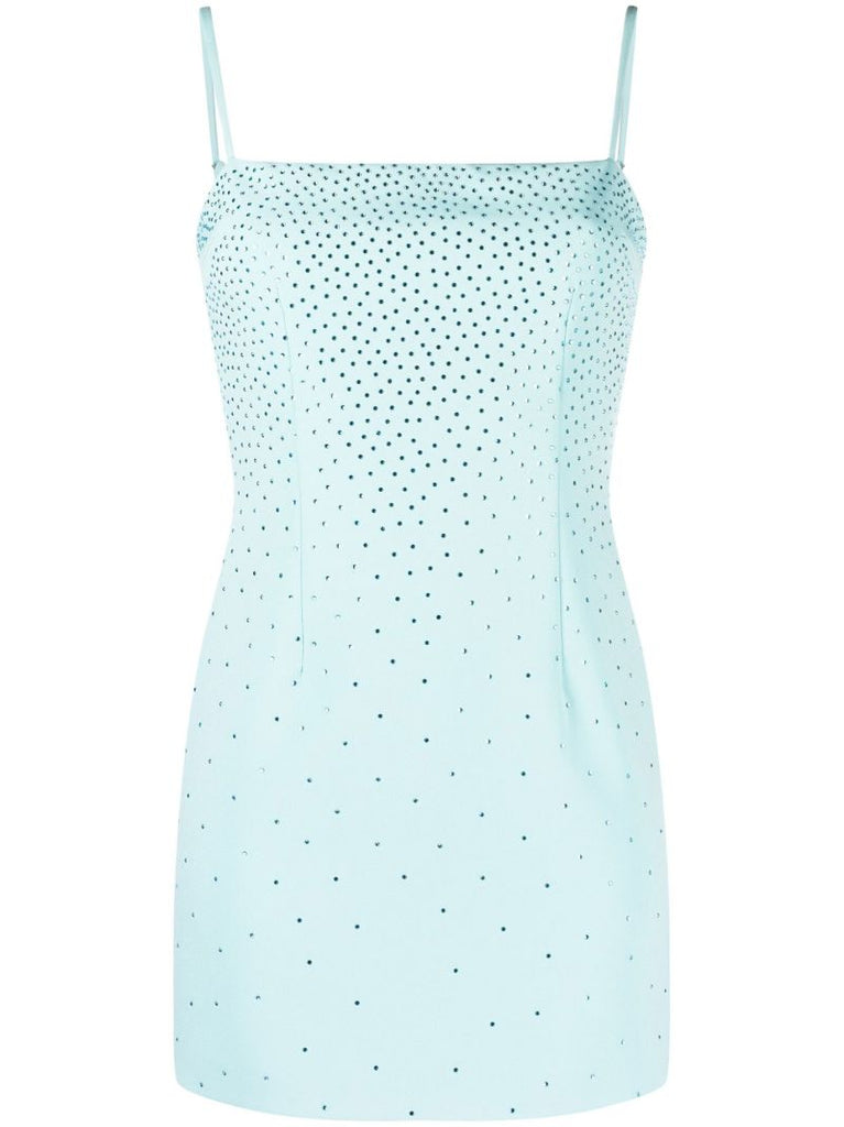 Blue Crystal-embellished Mini Dress