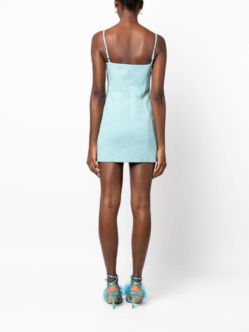 Blue Crystal-embellished Mini Dress