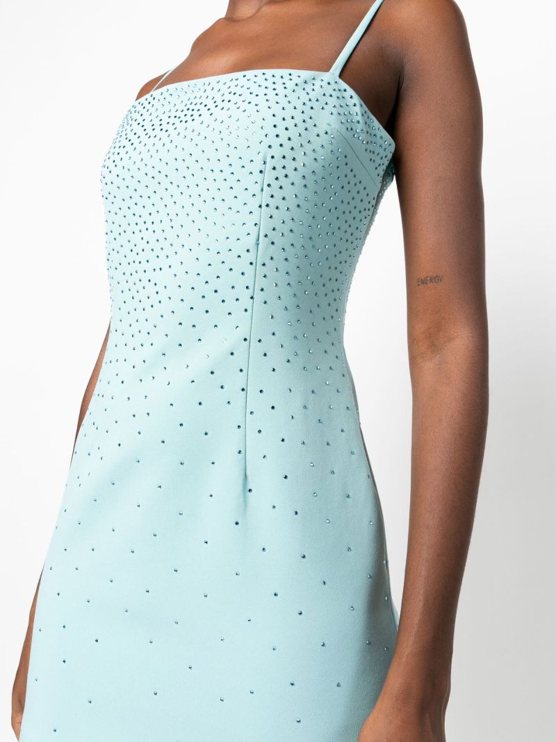 Blue Crystal-embellished Mini Dress