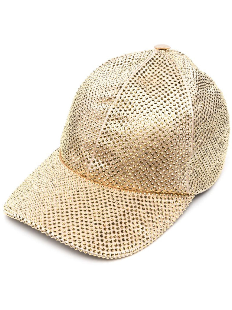 Gold-tone Crystal Embellished Cap