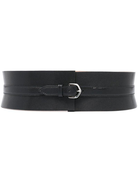 Black Neo Bustier Leather Belt