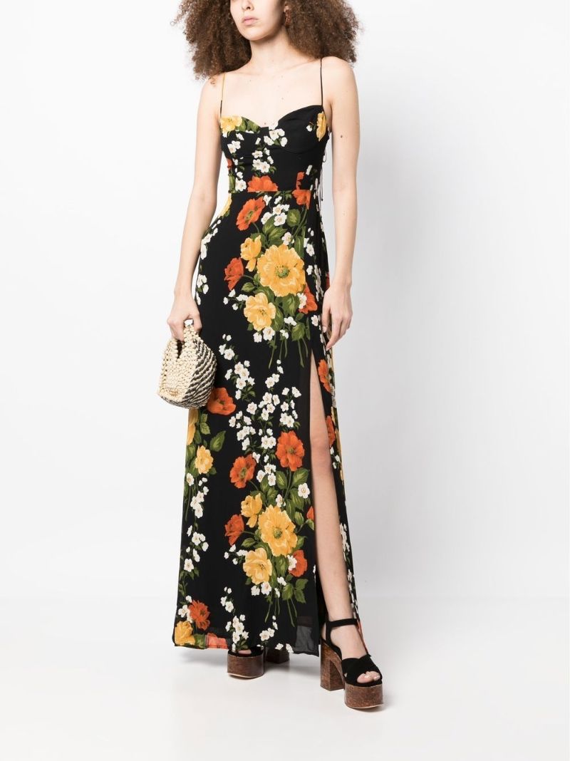 Black Melita Floral Print Maxi Dress