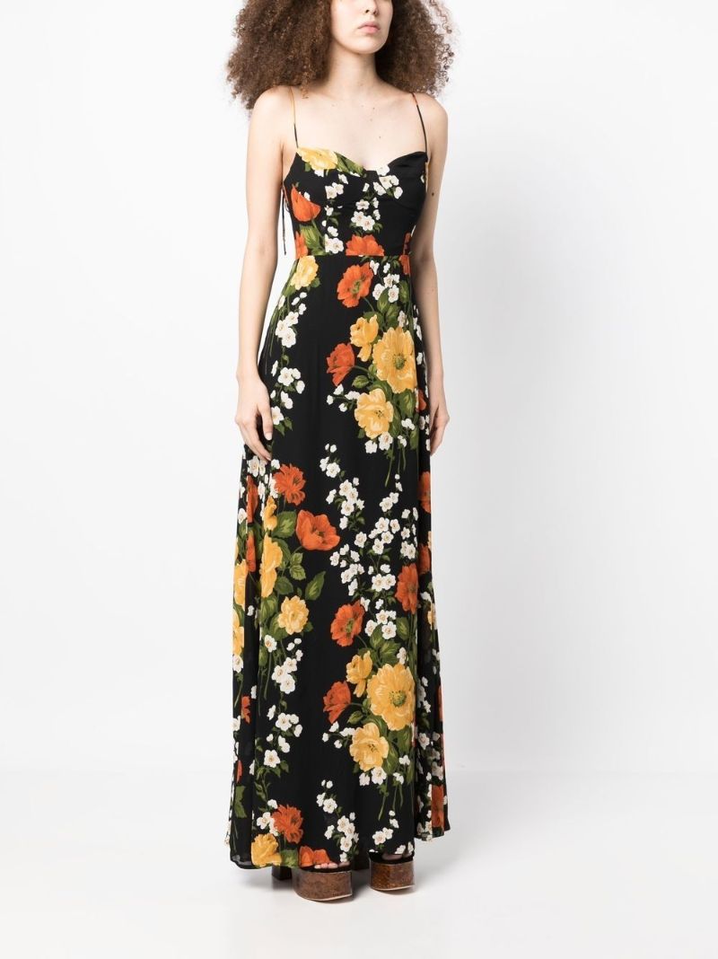 Black Melita Floral Print Maxi Dress