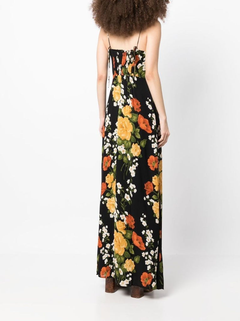 Black Melita Floral Print Maxi Dress