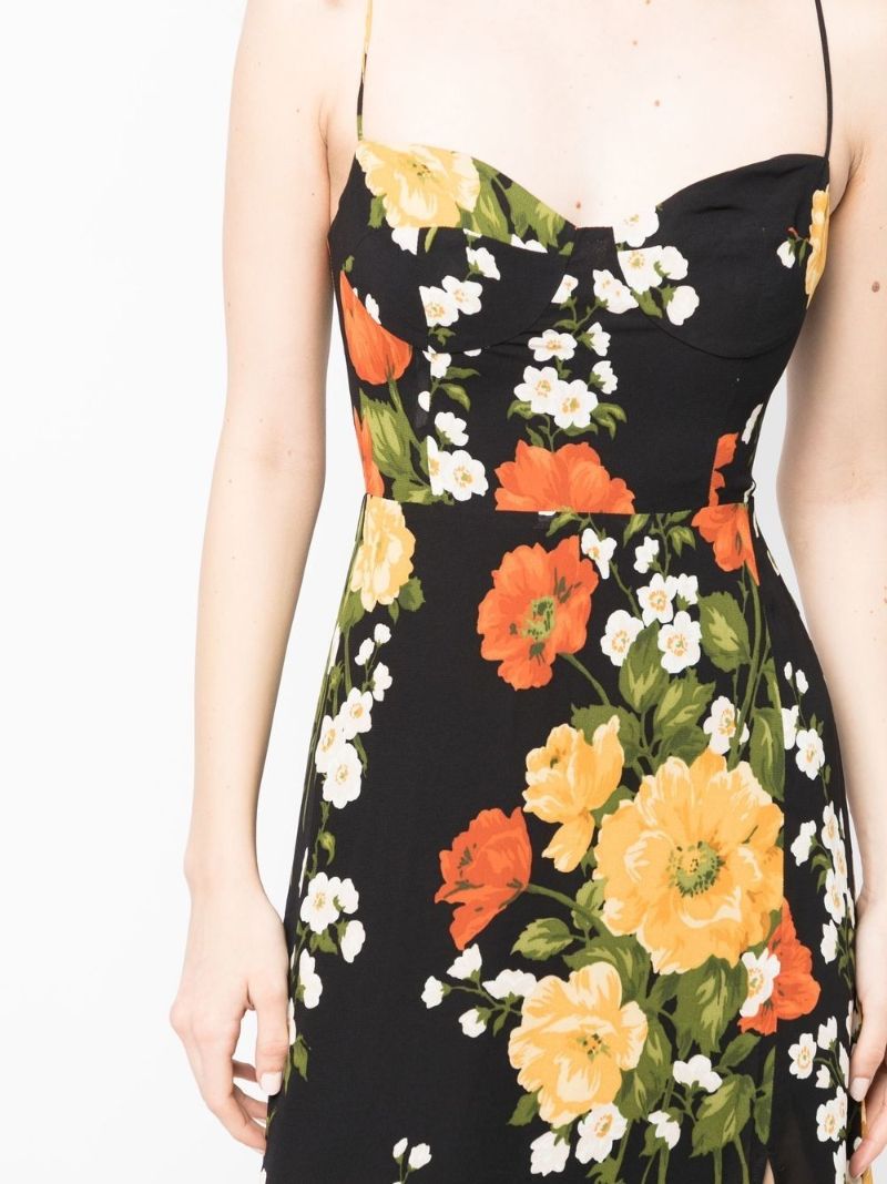 Black Melita Floral Print Maxi Dress