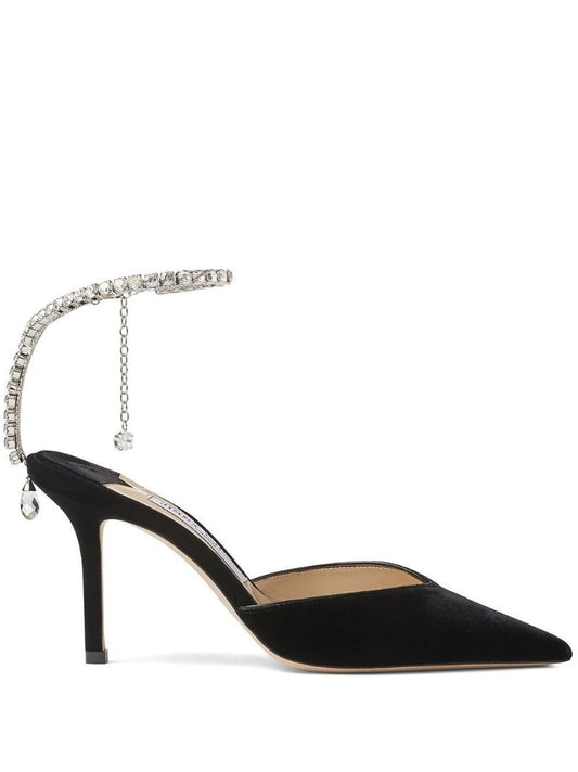 Black Saeda 85 Suede Pumps