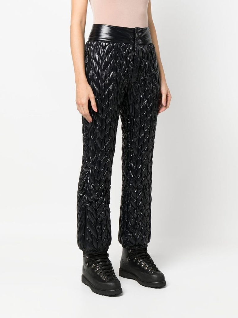 Black Chevron Quilt Straight-leg Ski Trousers