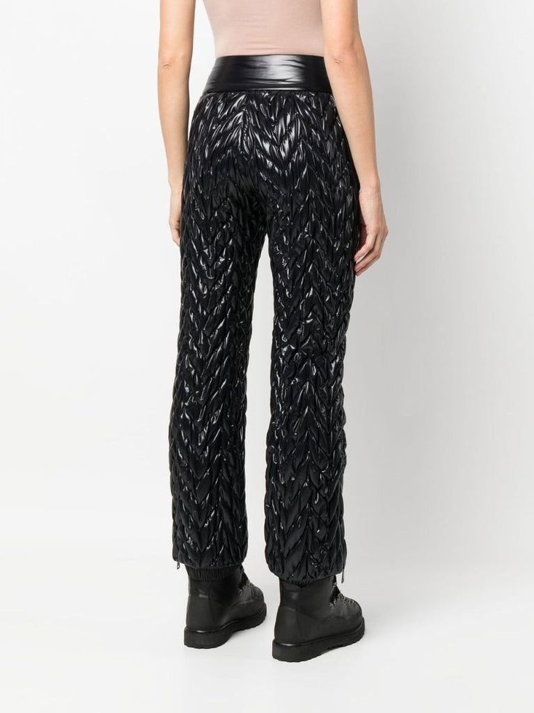 Black Chevron Quilt Straight-leg Ski Trousers