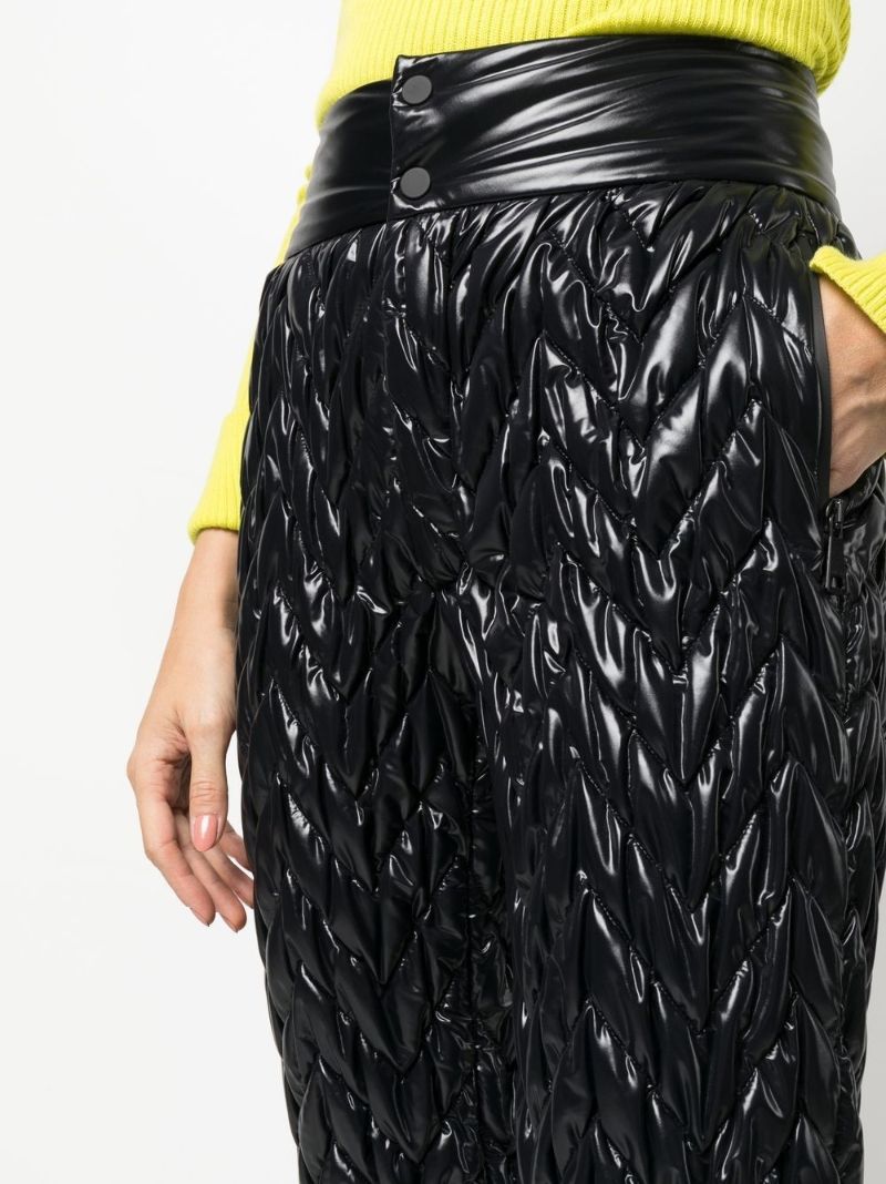 Black Chevron Quilt Straight-leg Ski Trousers