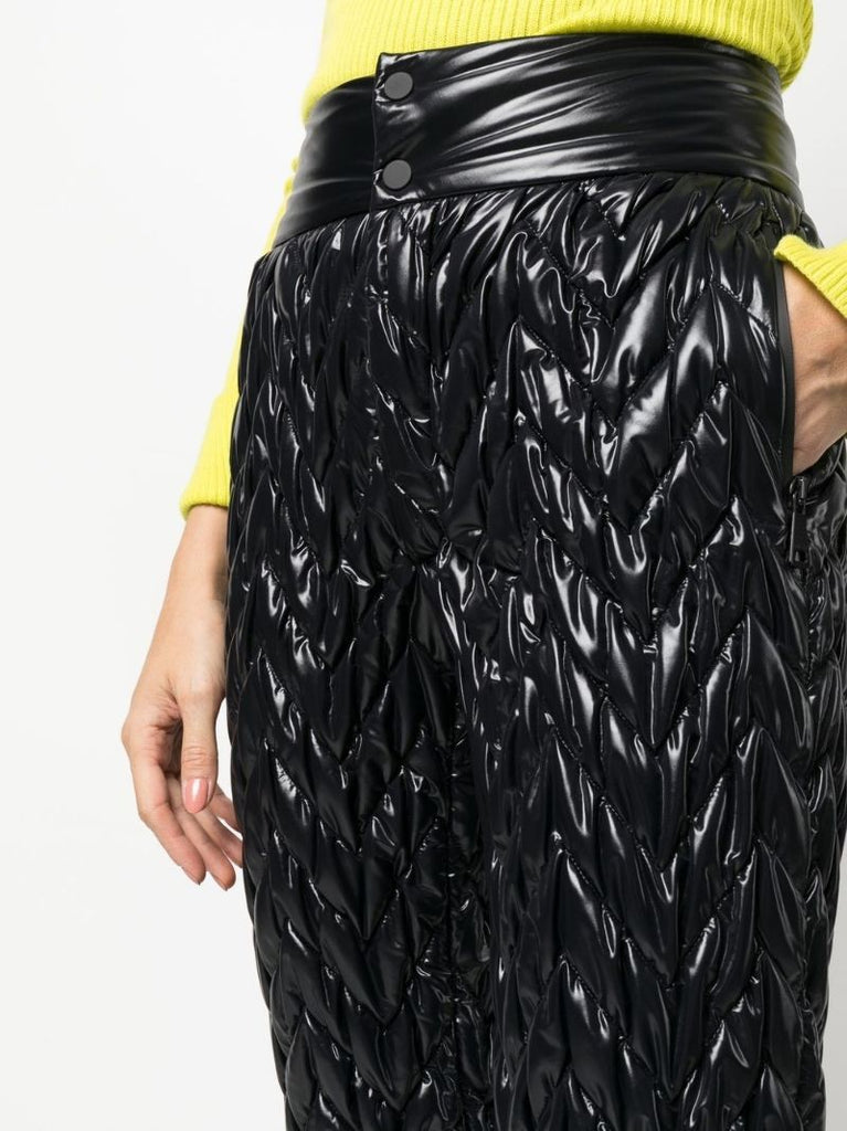 Black Chevron Quilt Straight-leg Ski Trousers