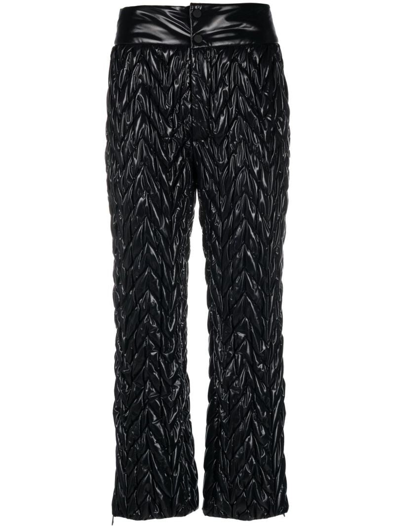 Black Chevron Quilt Straight-leg Ski Trousers