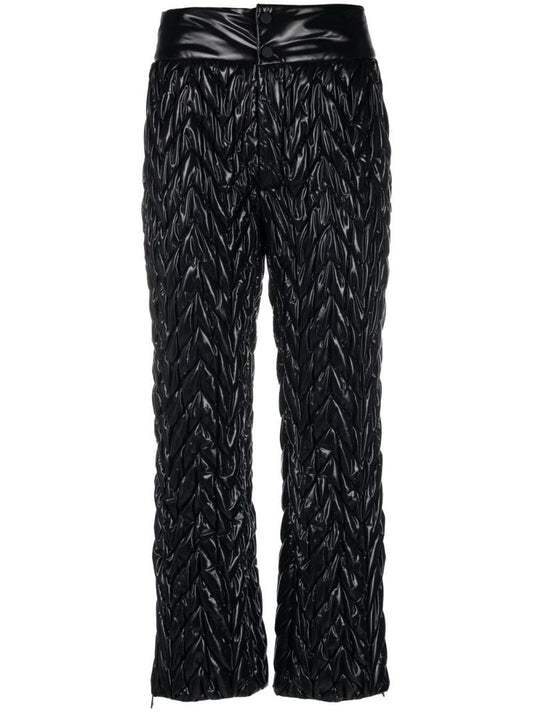 Black Chevron Quilt Straight-leg Ski Trousers