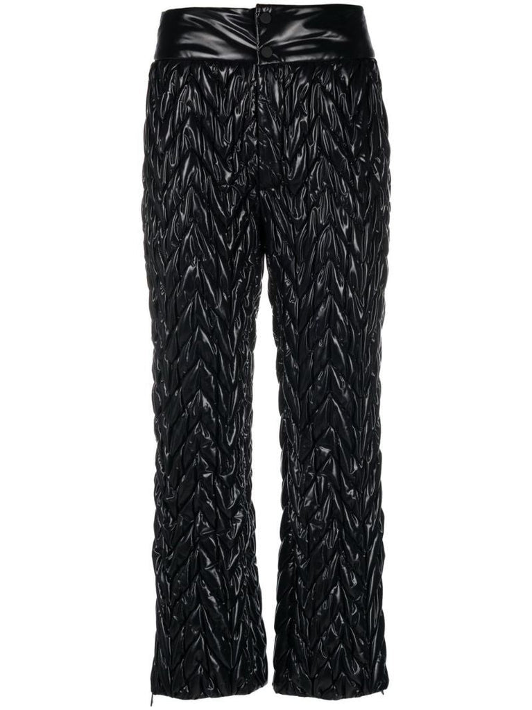 Black Chevron Quilt Straight-leg Ski Trousers