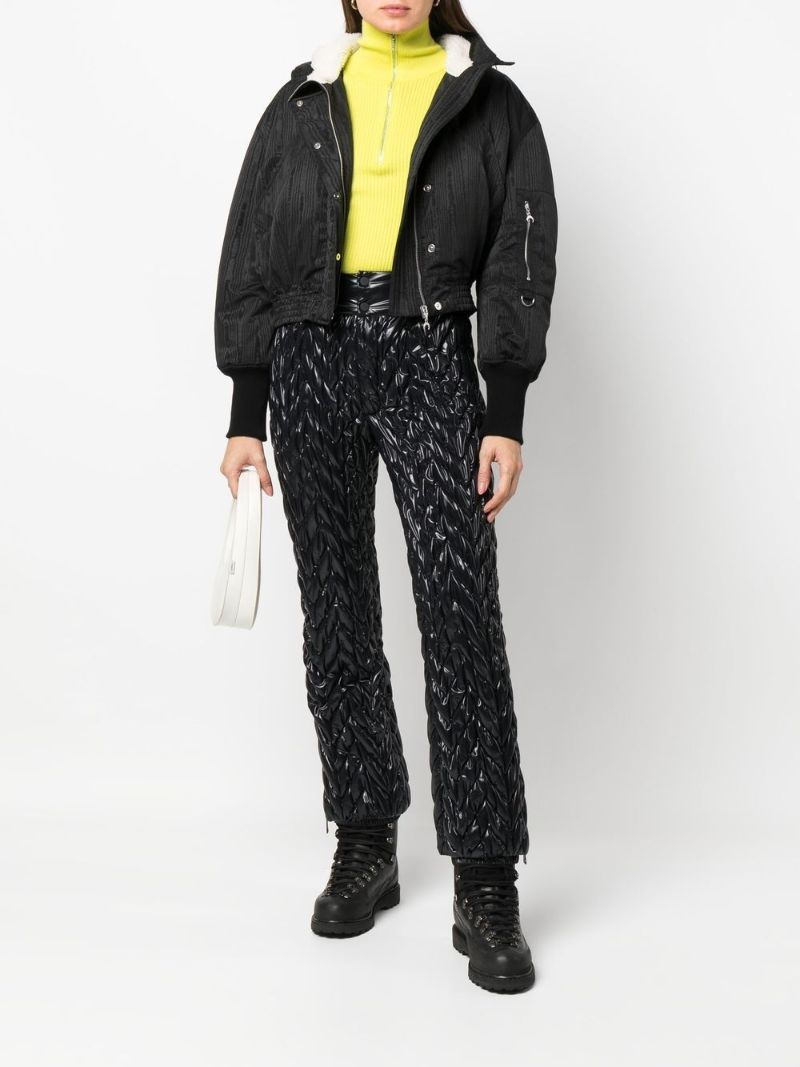 Black Chevron Quilt Straight-leg Ski Trousers