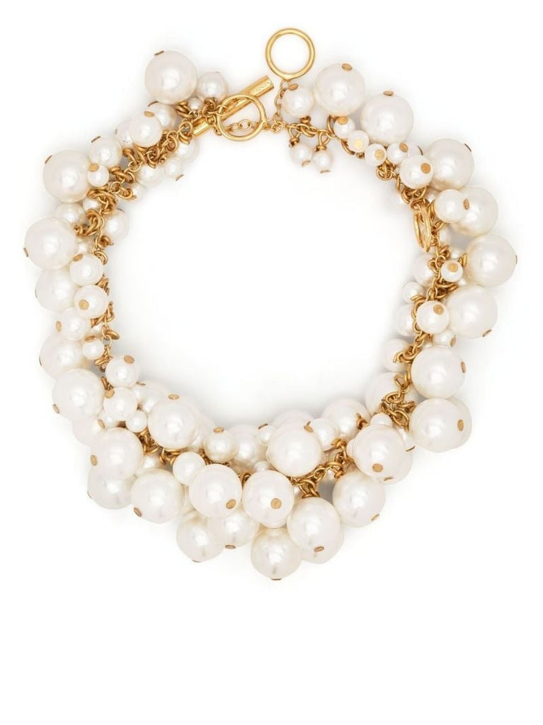 Gold-tone Pearl Charm Bracelet