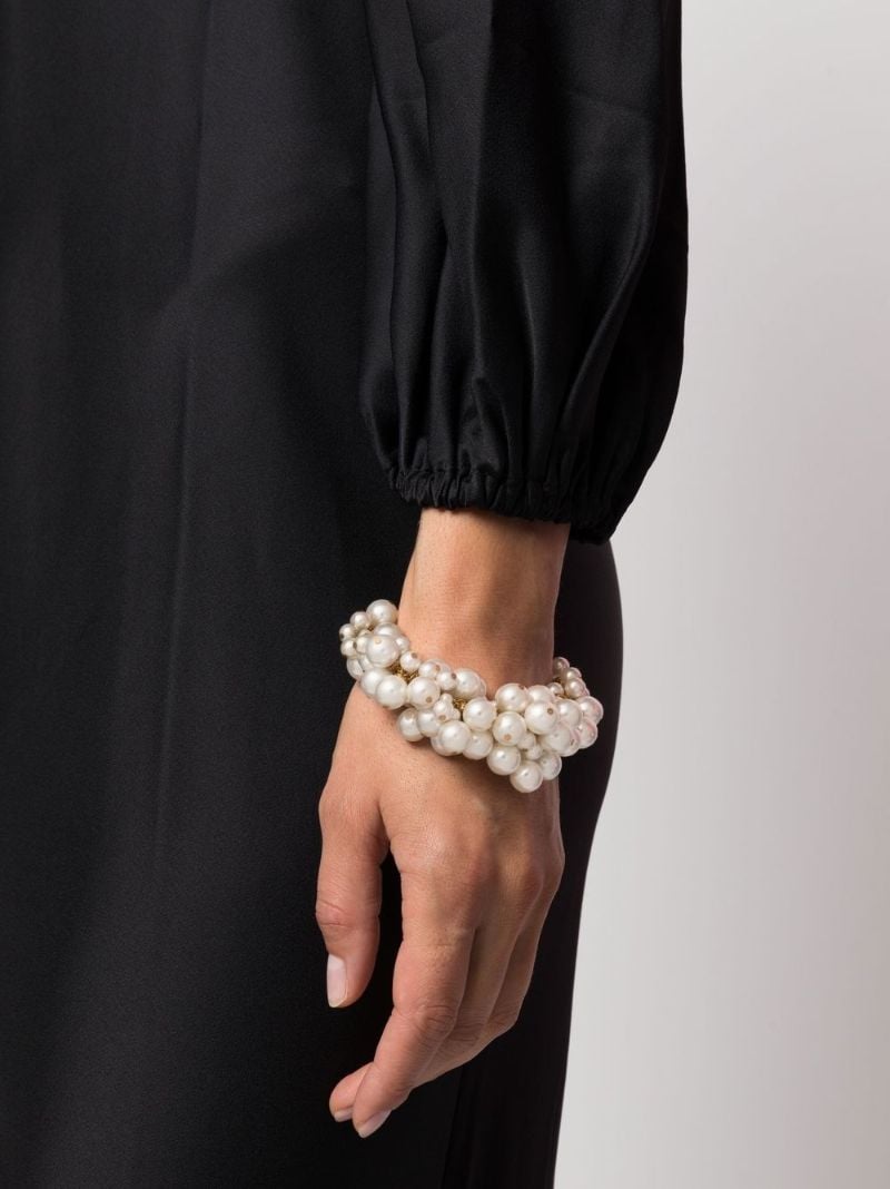 Gold-tone Pearl Charm Bracelet