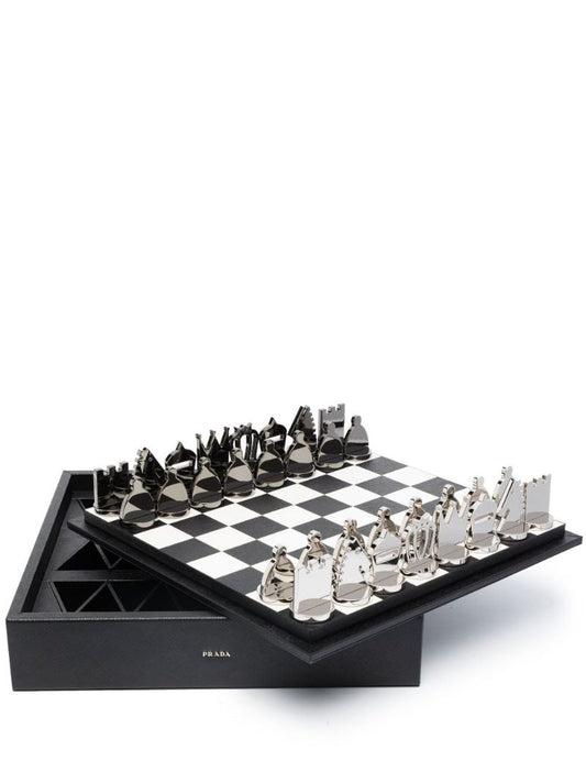 Black Leather Chess Set