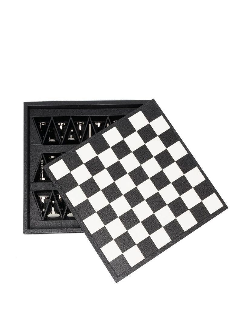Black Leather Chess Set