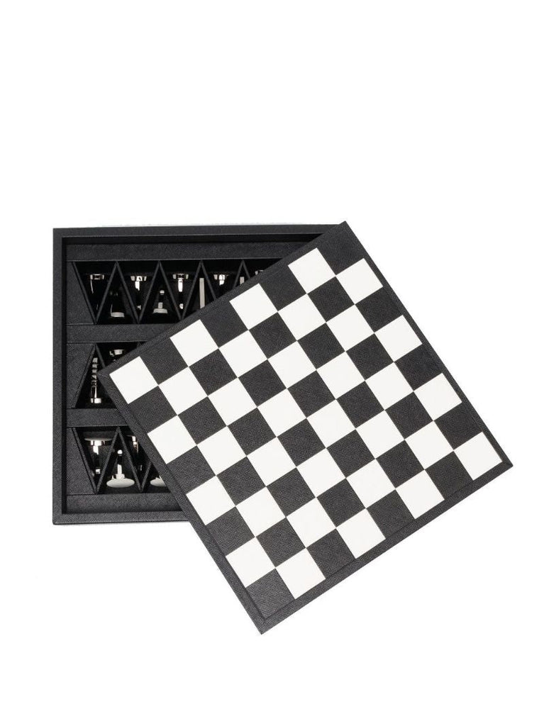 Black Leather Chess Set
