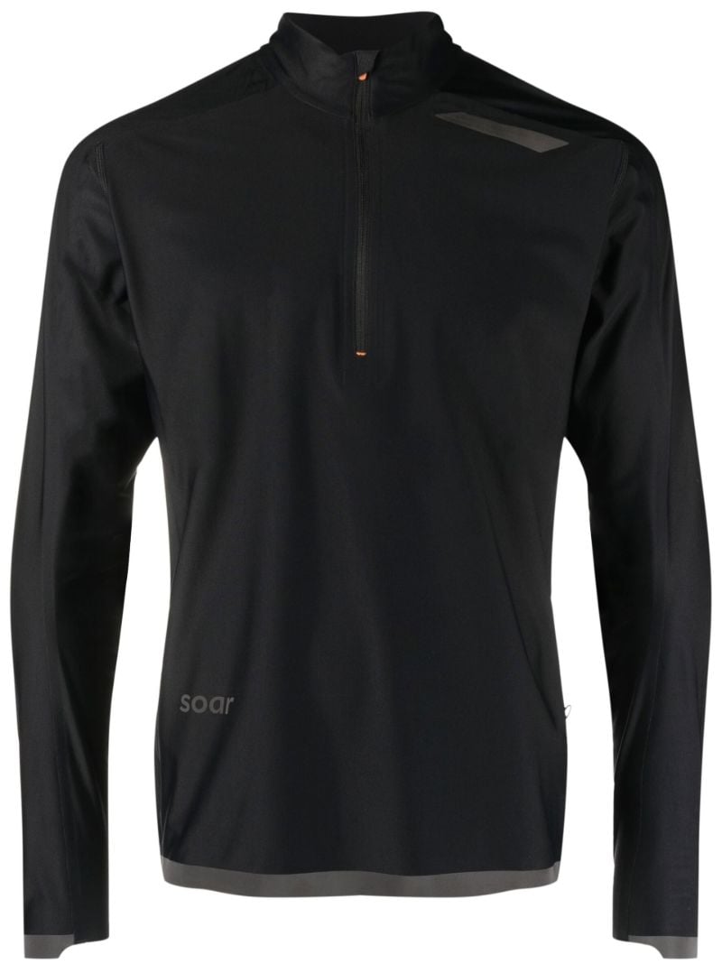 Black Wooltech Half-zip Running Top