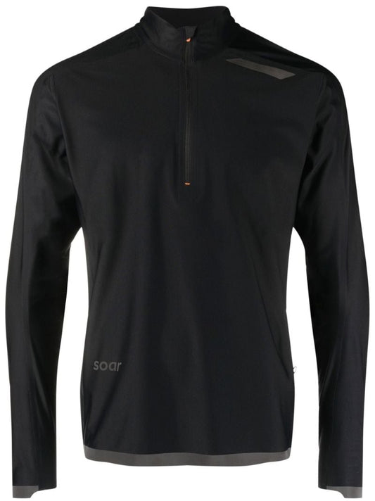Black Wooltech Half-zip Running Top