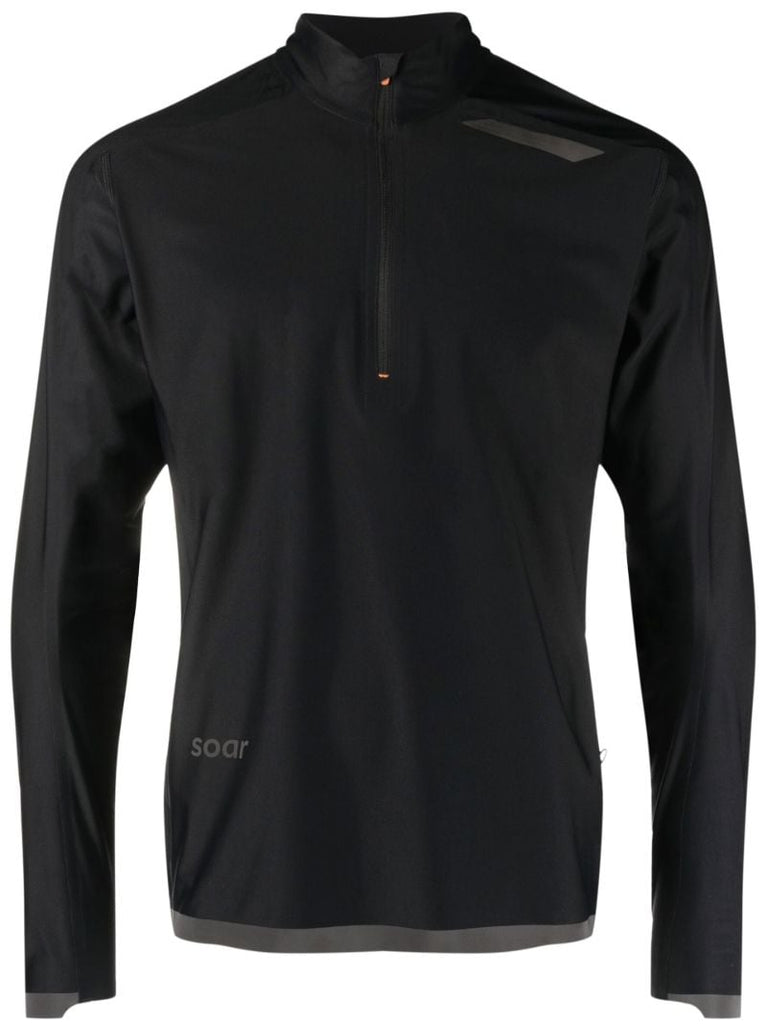 Black Wooltech Half-zip Running Top