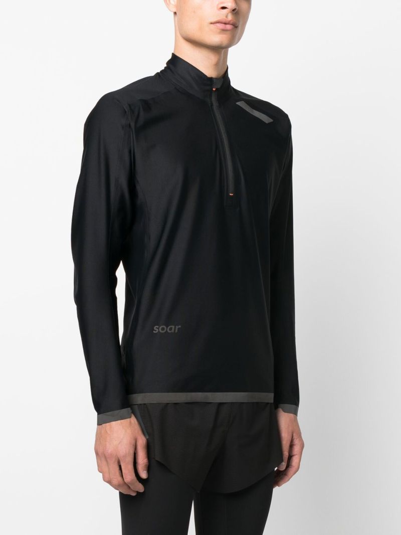 Black Wooltech Half-zip Running Top