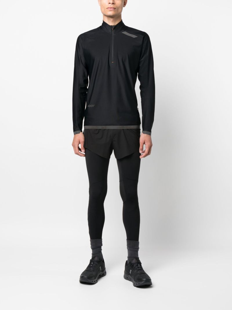 Black Wooltech Half-zip Running Top
