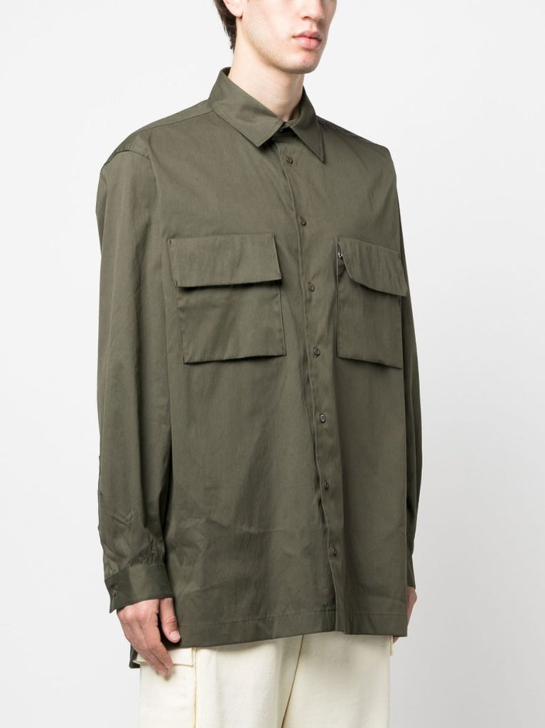 Green Cargo-pocket Shirt