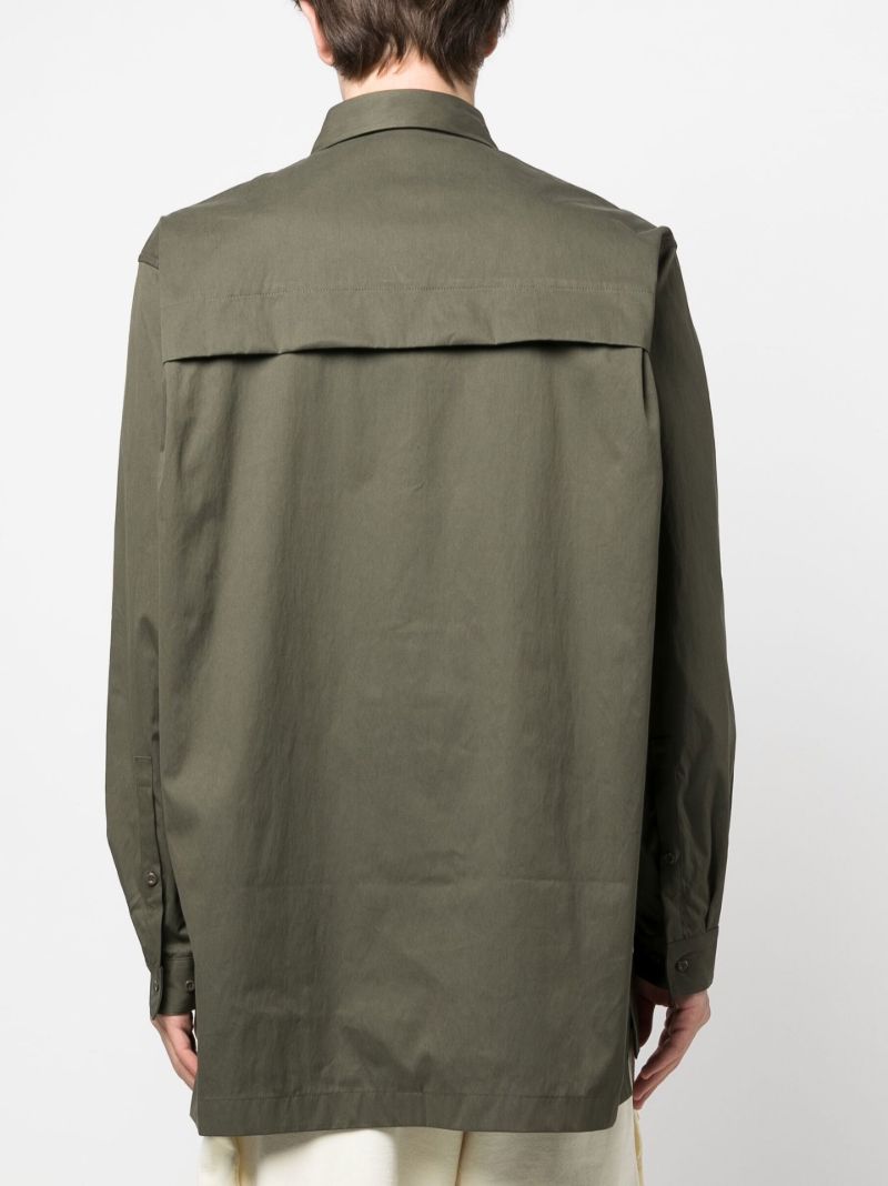 Green Cargo-pocket Shirt