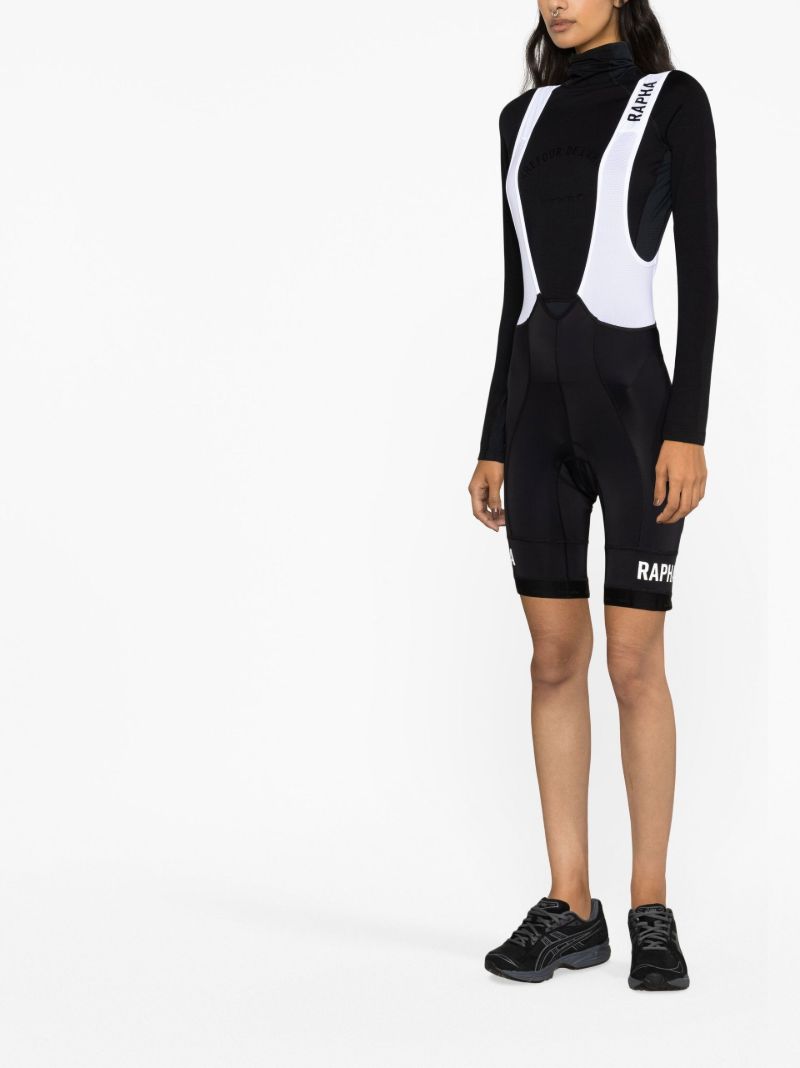 Black and White Pro Team Bib Cycling Shorts