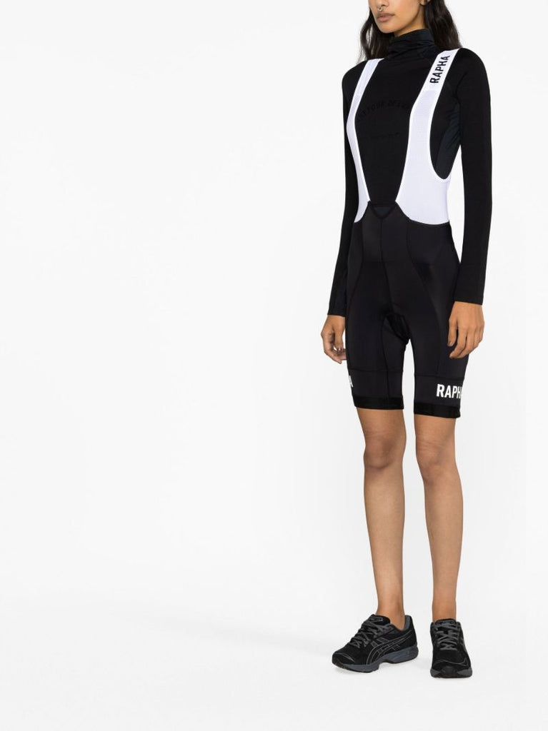 Black and White Pro Team Bib Cycling Shorts