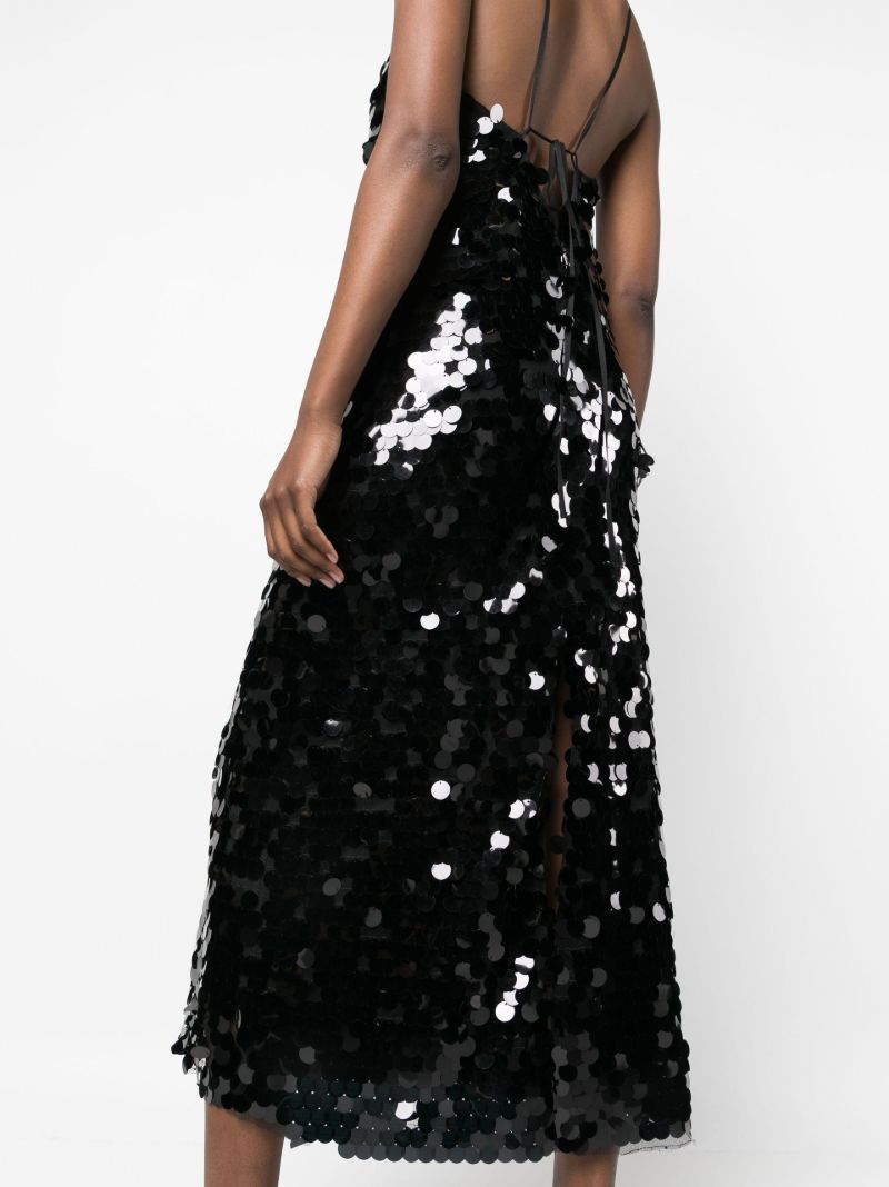 Black Sequinned Midi Dress