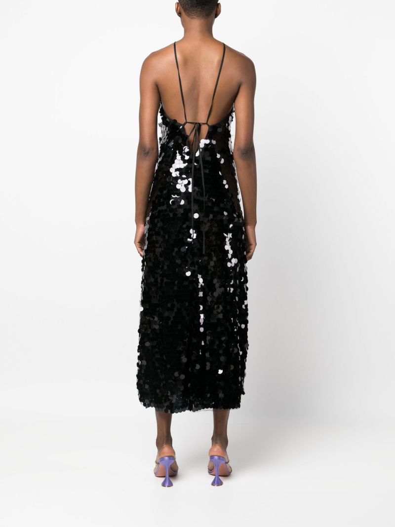 Black Sequinned Midi Dress