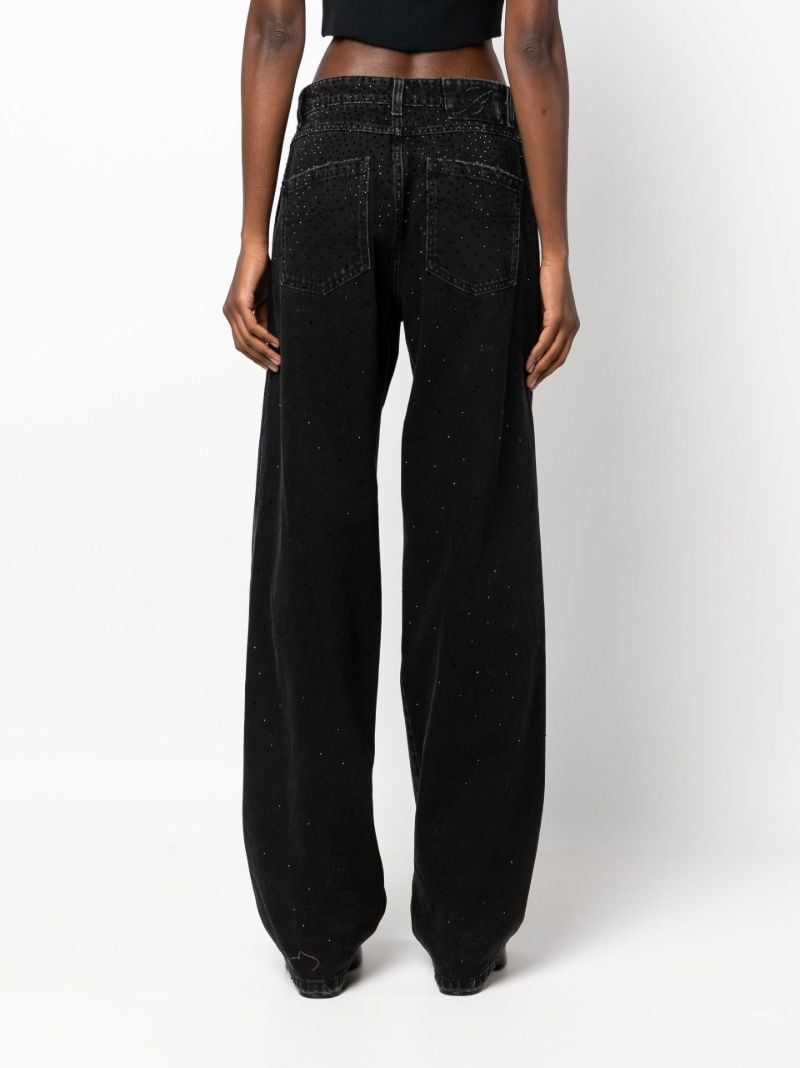 Black Studded Wide-leg Jeans