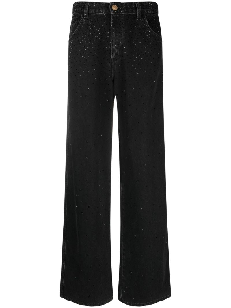Black Studded Wide-leg Jeans