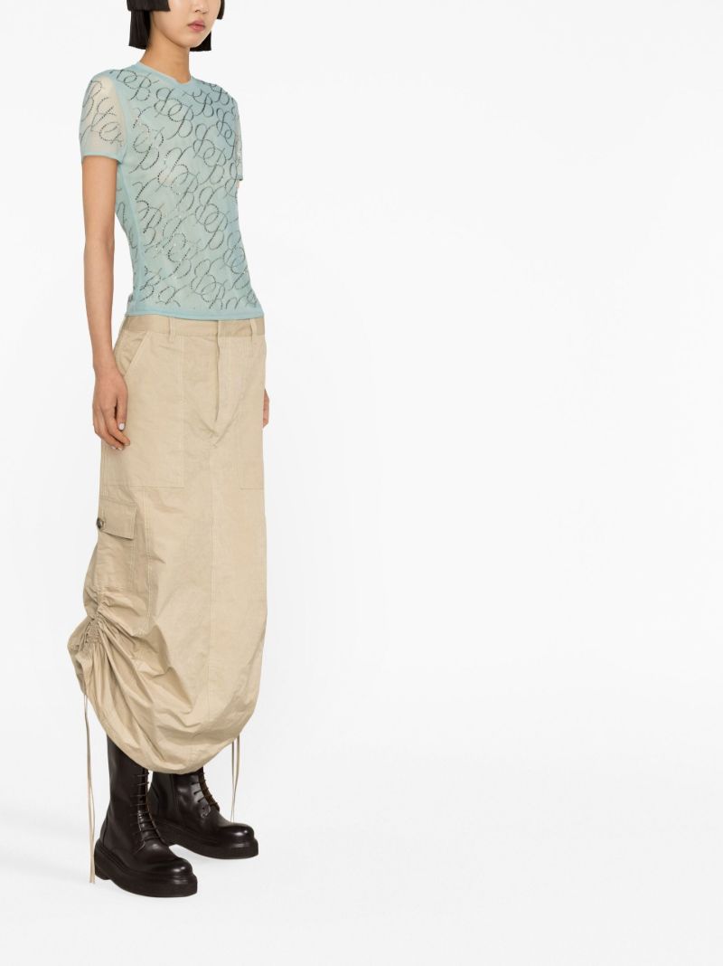 Blue Crystal-embellished T-shirt