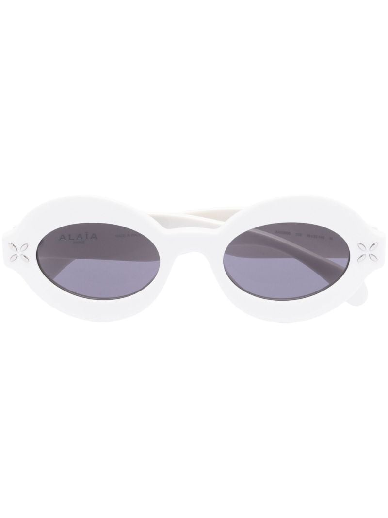 White Oval-frame Sunglasses
