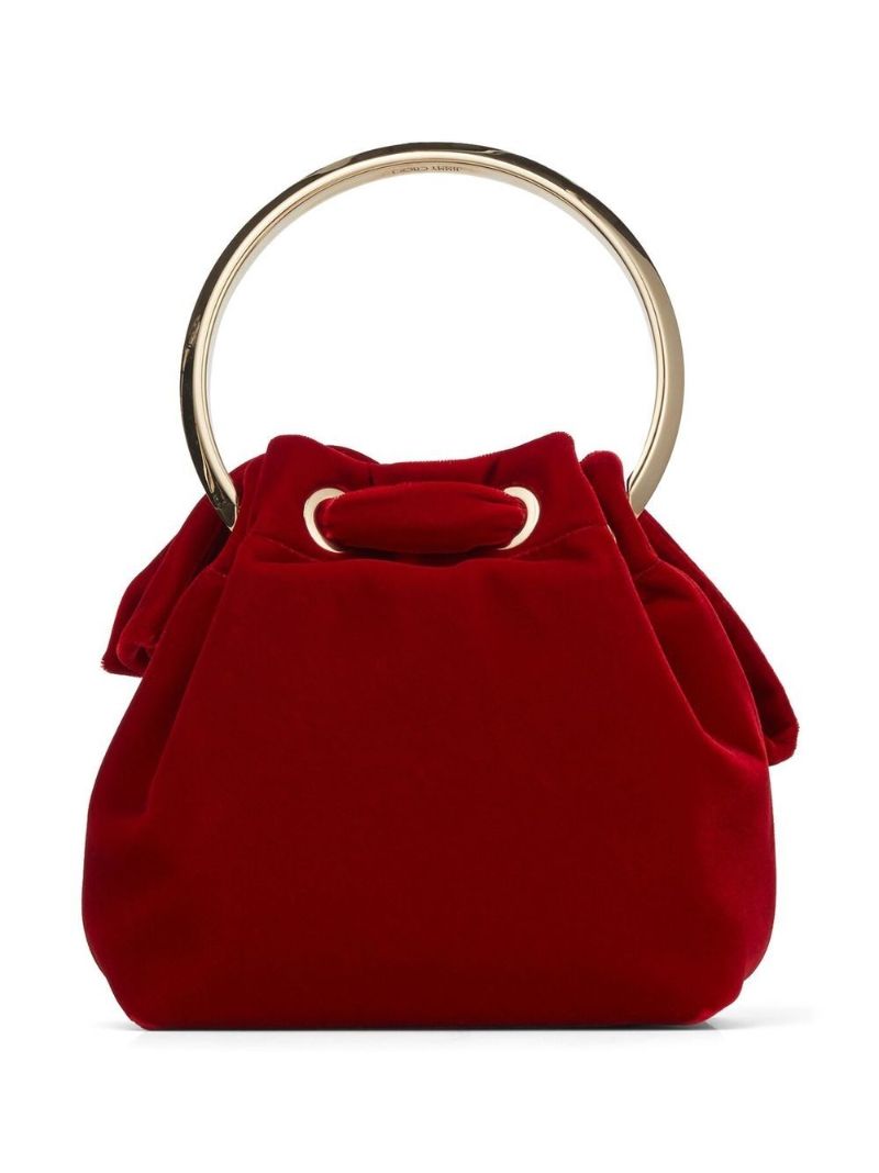 Red Bon Bon Velvet Bucket Bag