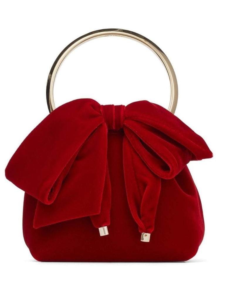 Red Bon Bon Velvet Bucket Bag