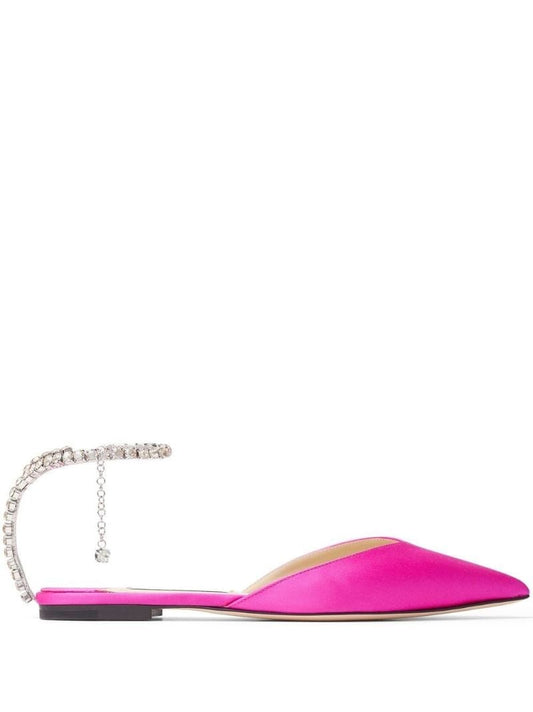 Pink Saeda Flat Satin Pumps