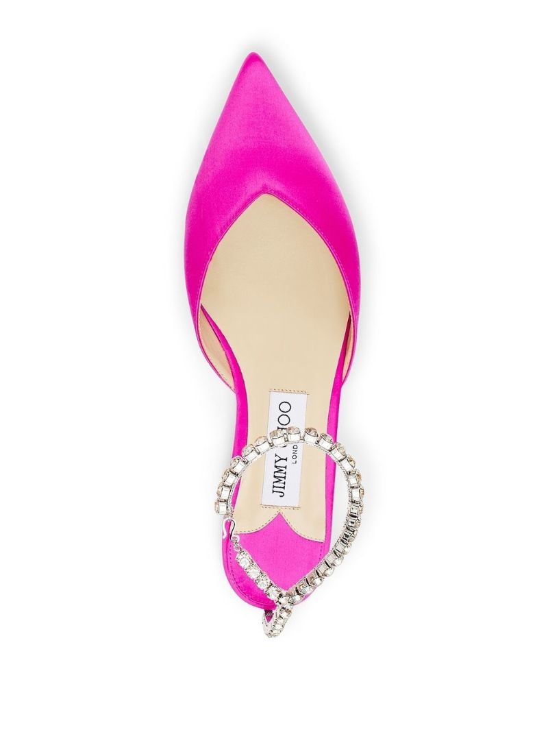 Pink Saeda Flat Satin Pumps