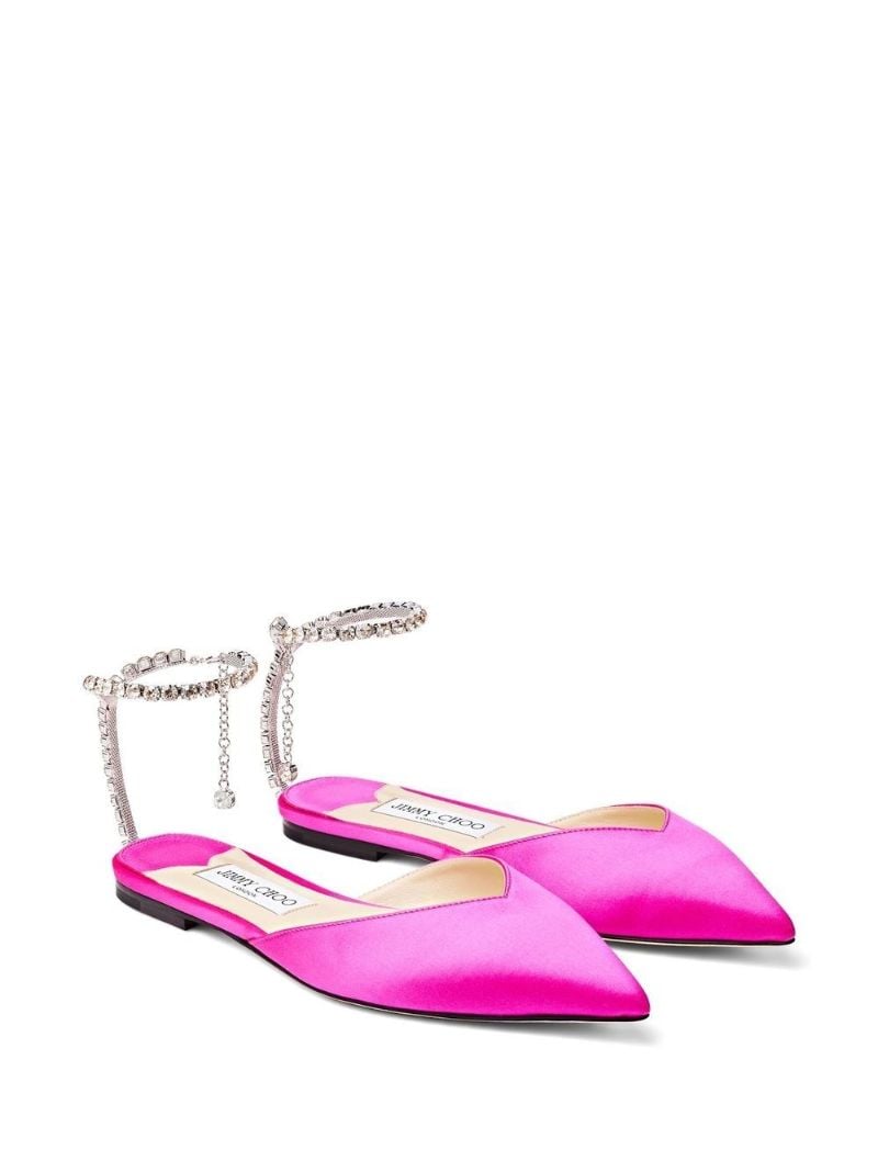 Pink Saeda Flat Satin Pumps
