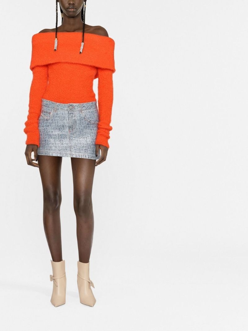 Blue Monogram Denim Mini Skirt