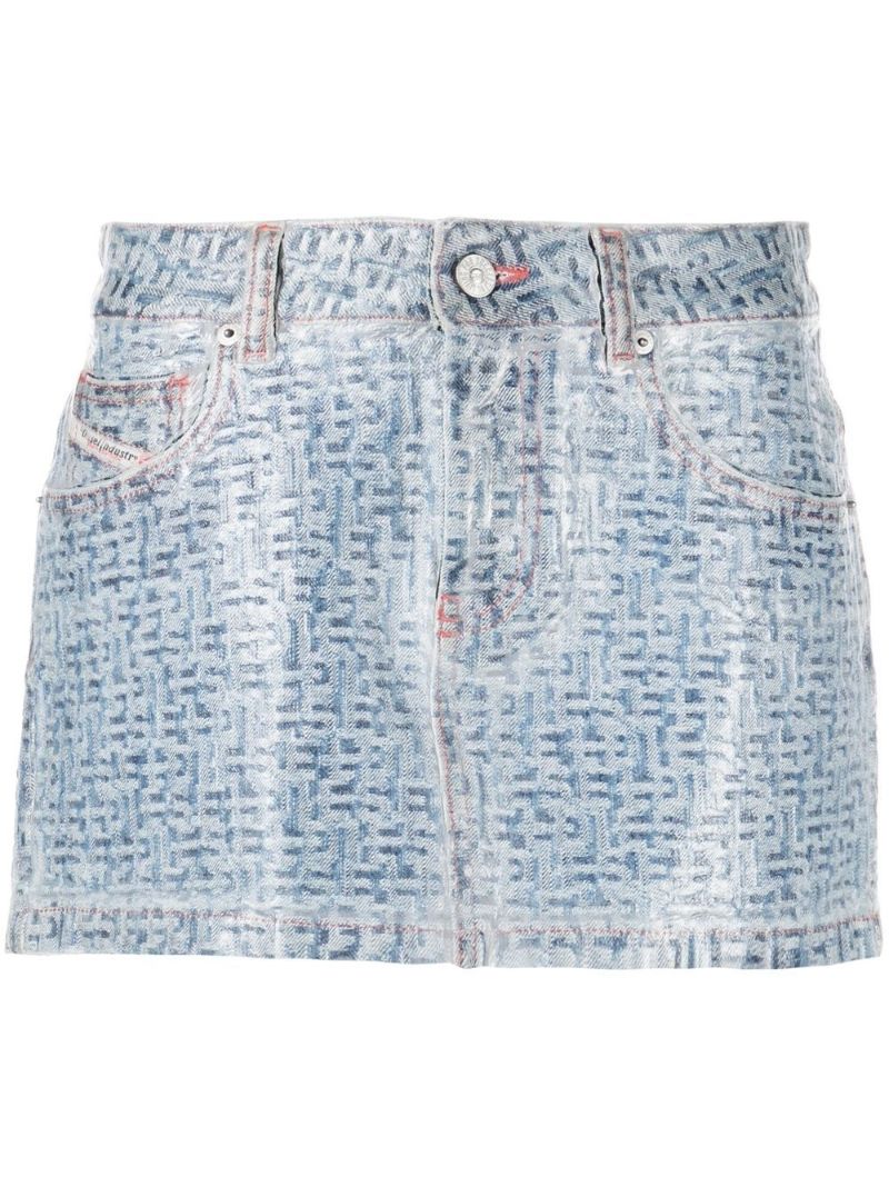 Blue Monogram Denim Mini Skirt