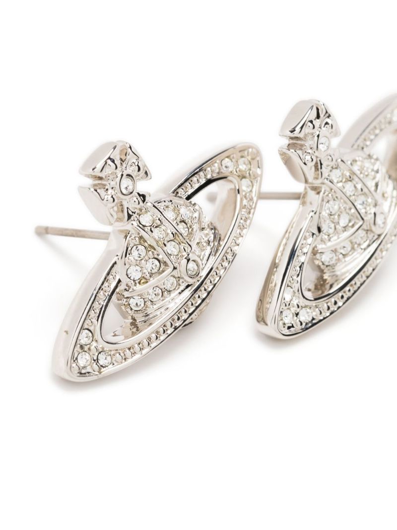 Silver-tone Mini Bas Relief Stud Earrings