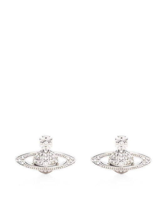 Silver-tone Mini Bas Relief Stud Earrings